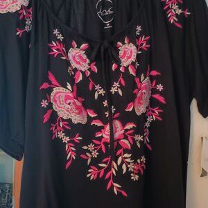 NWT I.N.C. 2x Women's Short Sleeve Summer Blouse